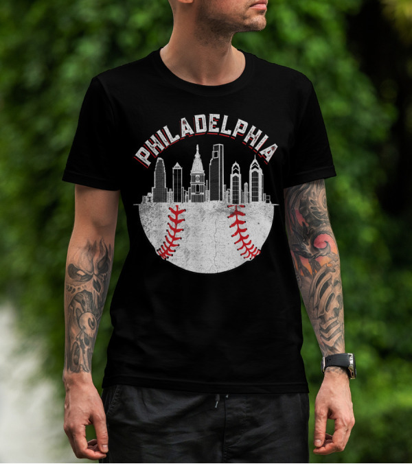 Philadelphia Skyline Baseball T-Shirt