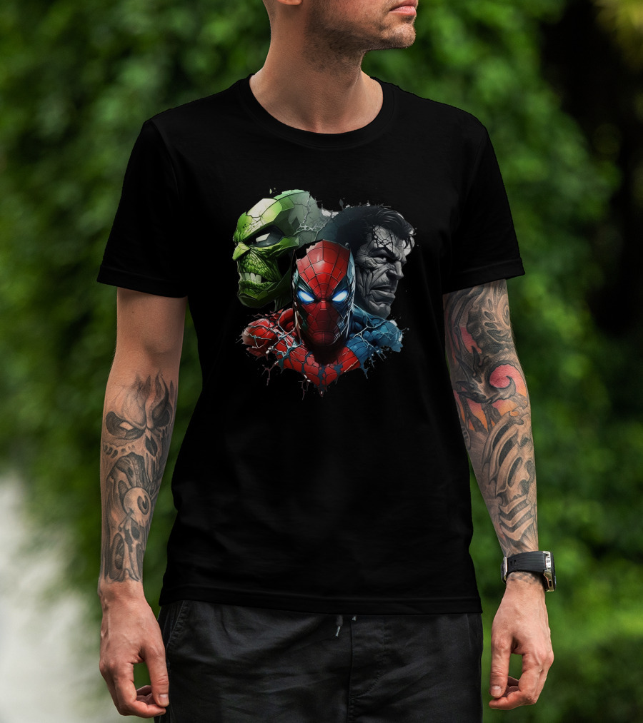 The Avengers Spider-Man Hulk Wolverine Trio T-Shirt
