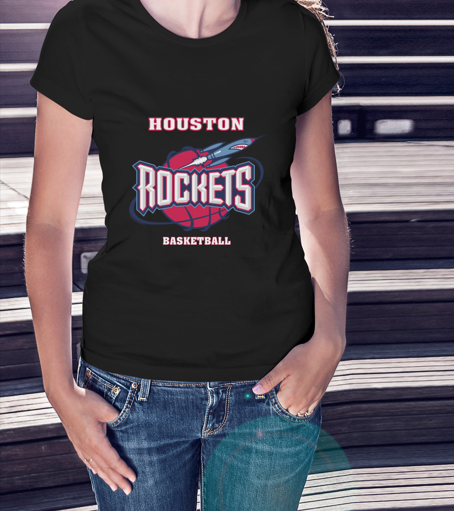 Houston Rockets Basketball Shark Rocket T-Shirt