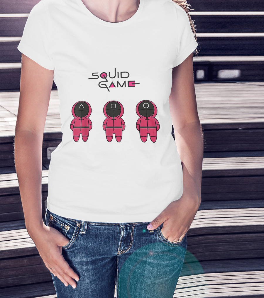 Chibi Squid Game Korean Drama Horror Movie Characters T-Shirt