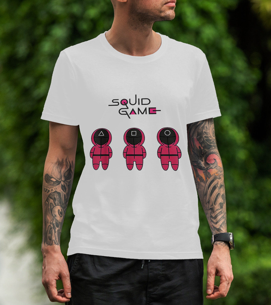 Chibi Squid Game Korean Drama Horror Movie Characters T-Shirt