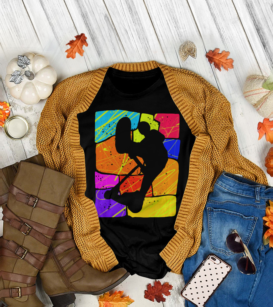 Awesome Scooter Teens Colorful Silhouette Adventure T-Shirt