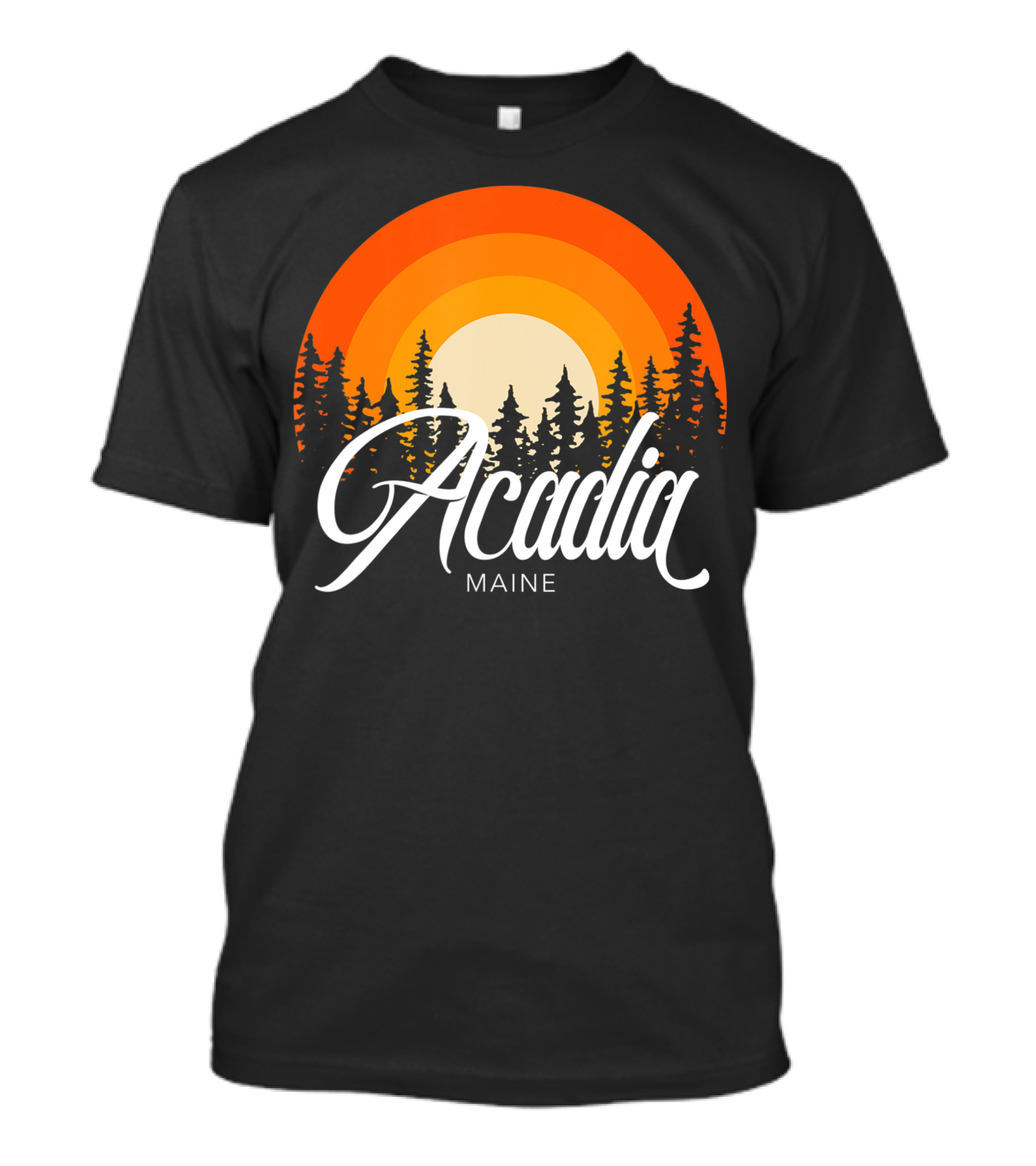 Acadia Maine Sunset Forest Adventure In National Park T-Shirt