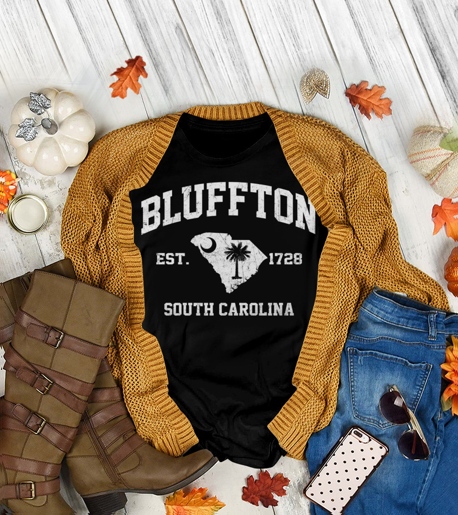 Bluffton South Carolina Est. 1728 Vintage State Athletic T-Shirt