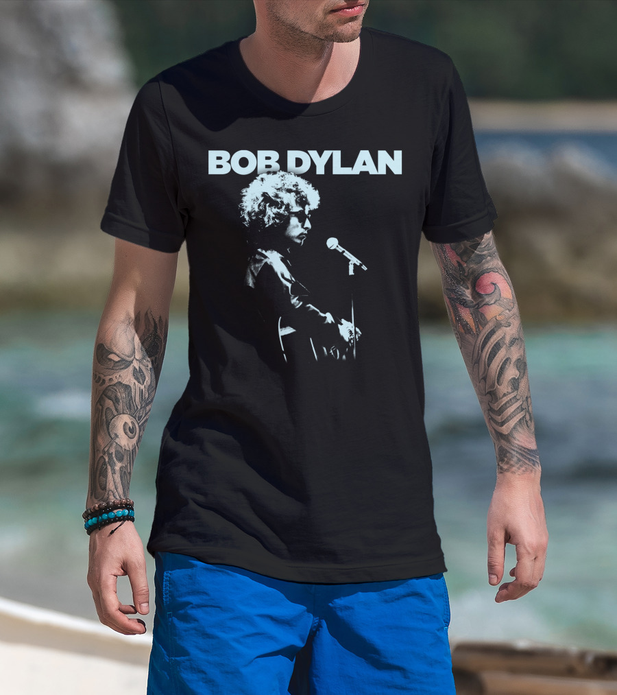 Bob Dylan Profile Microphone T-Shirt