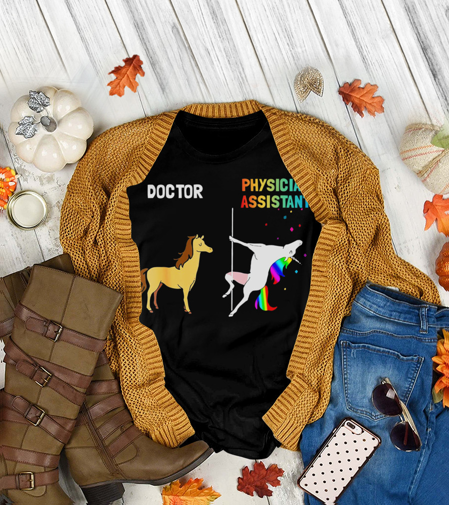 Doctor Unicorn Physician Assistant Rainbow Dance T-Shirt