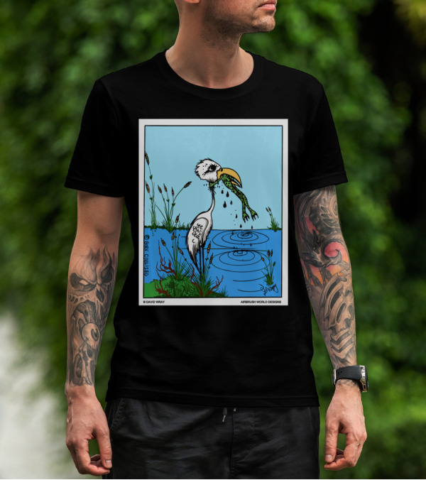 Dont Give Up Frog Bird Inspirational Cartoon By Airbrush World T-Shirt