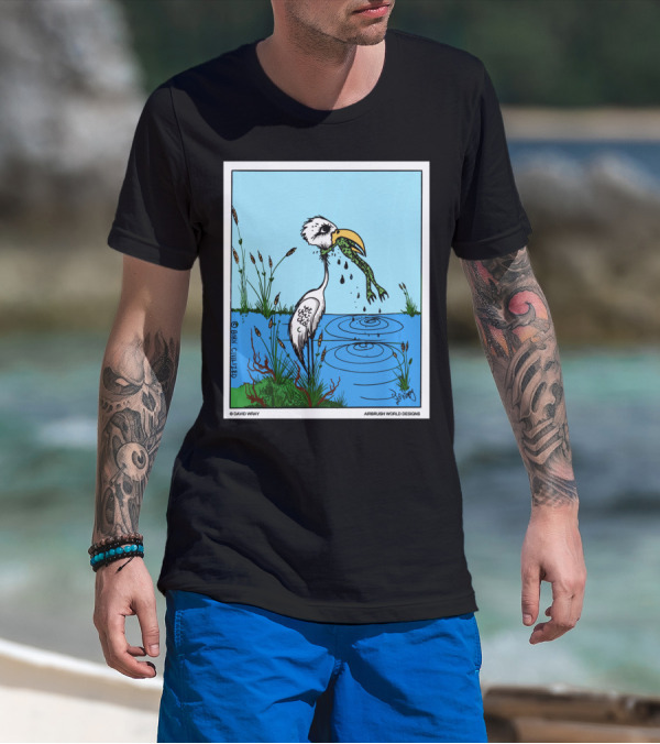 Dont Give Up Frog Bird Inspirational Cartoon By Airbrush World T-Shirt