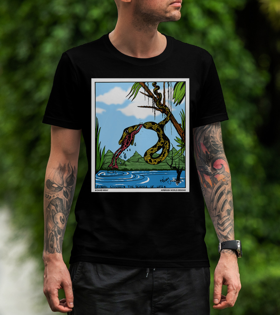 Born Civilized The Science Of Life Dont Give Up Frog Snake Reptile T-Shirt