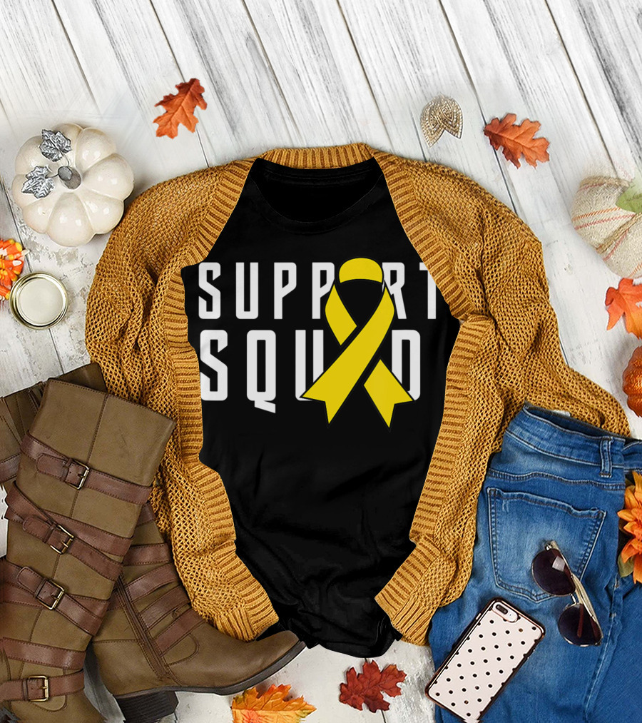 Support Squad Yellow Ribbon Endometriosis Awareness T-Shirt