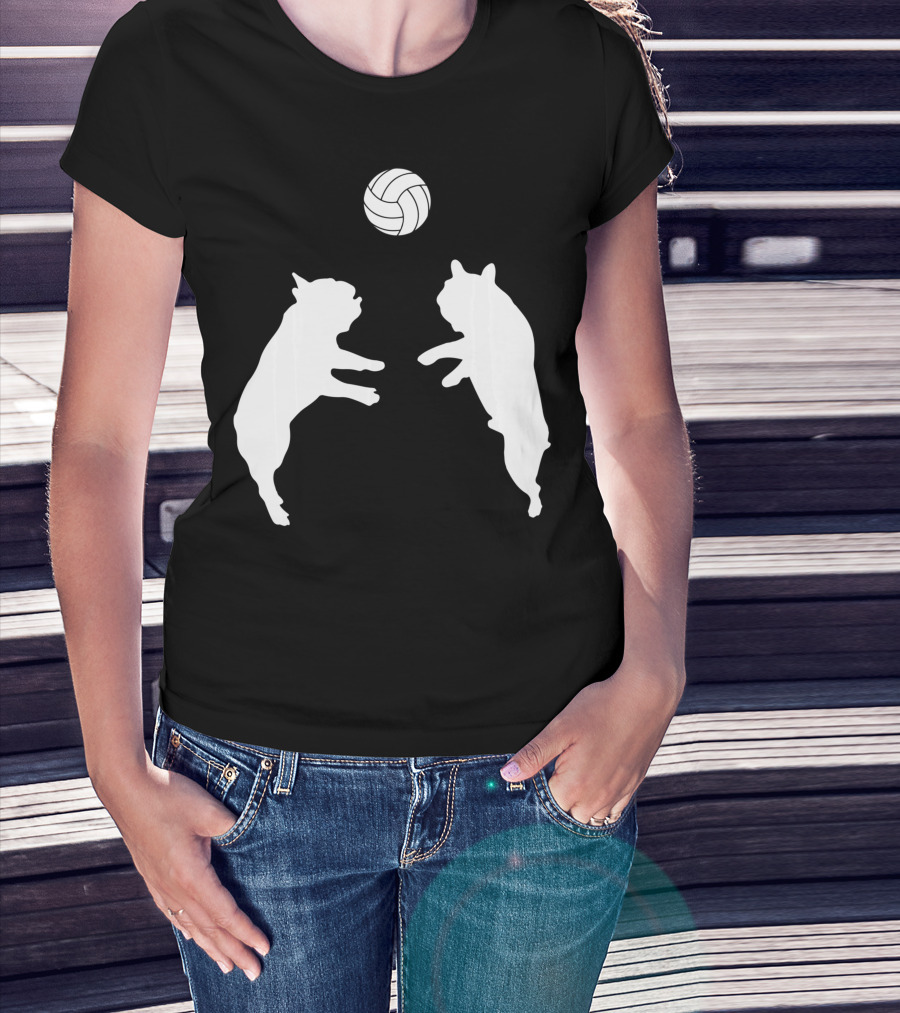 Frenchie Volleyball French Bulldog Playing Ball T-Shirt