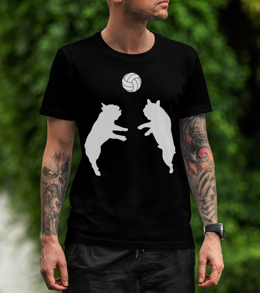 Frenchie Volleyball French Bulldog Playing Ball T-Shirt