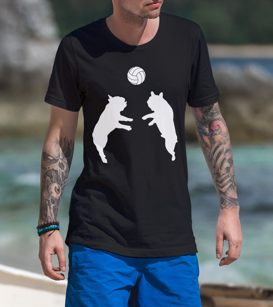Frenchie Volleyball French Bulldog Playing Ball T-Shirt