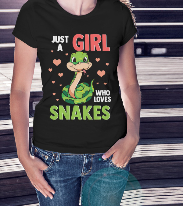 Just A Girl Who Loves Snakes Herpetology Pythons Snake T-Shirt