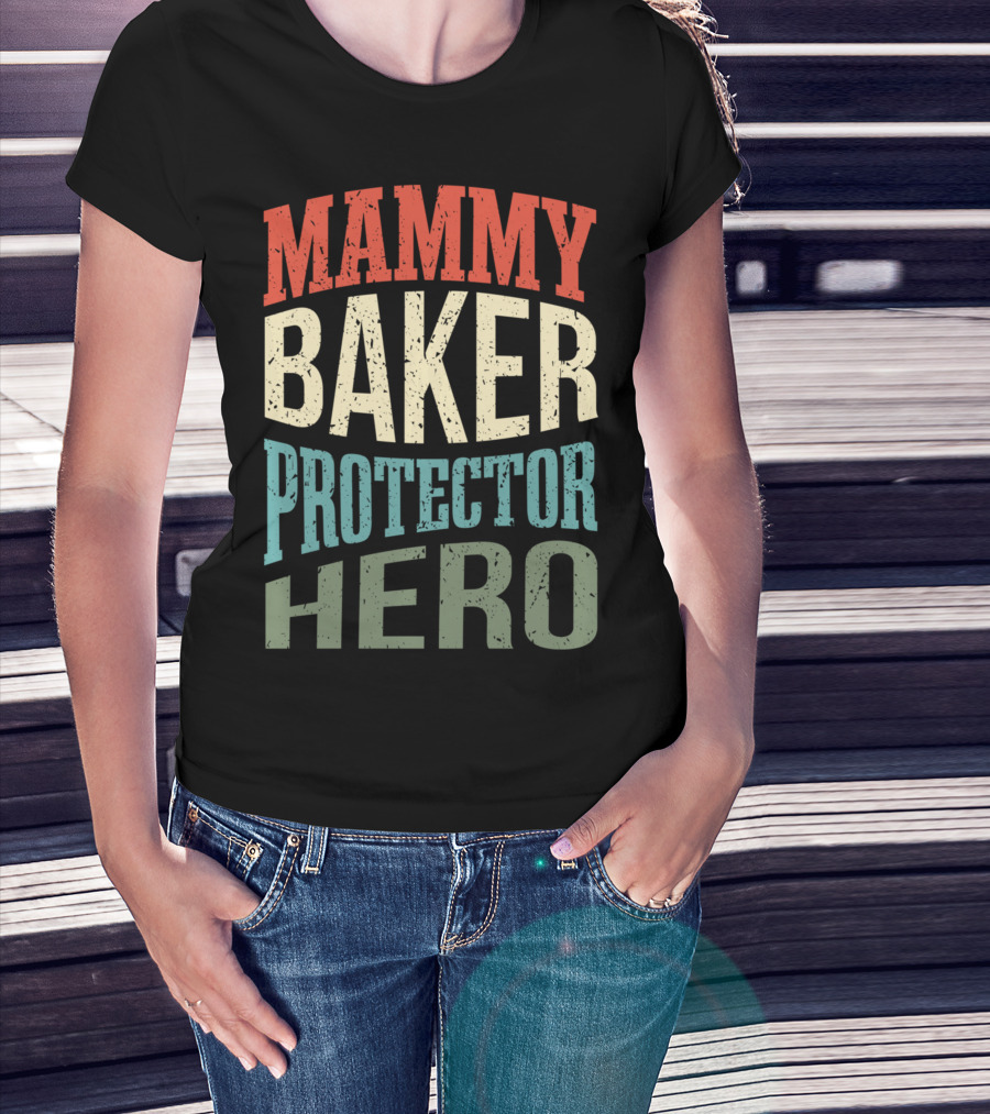 Mammy Baker Protector Hero Mom Profession Superhero Baker T-Shirt