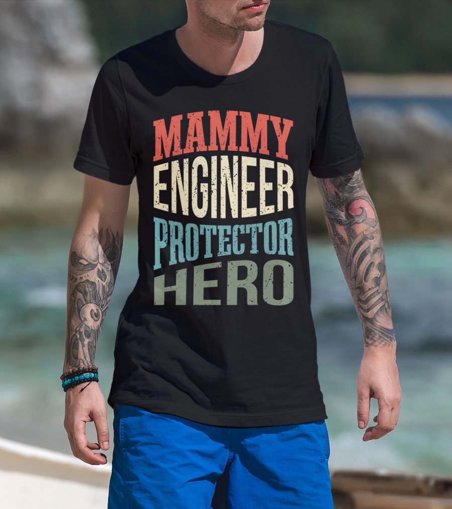 Mammy Engineer Protector Hero Mom Superhero T-Shirt