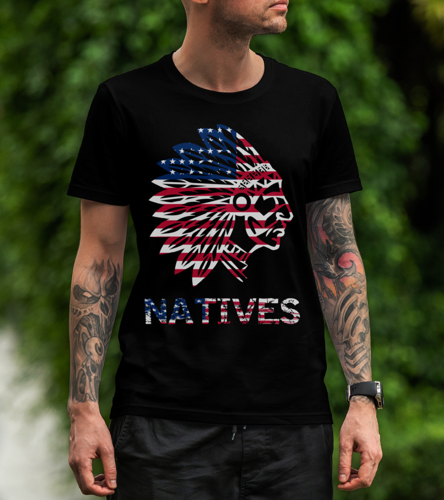 Native American Chief Natives USA Flag T-Shirt