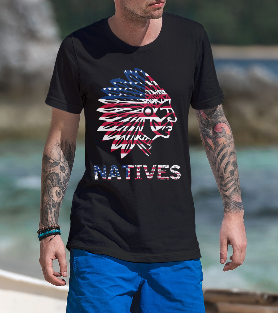 Native American Chief Natives USA Flag T-Shirt