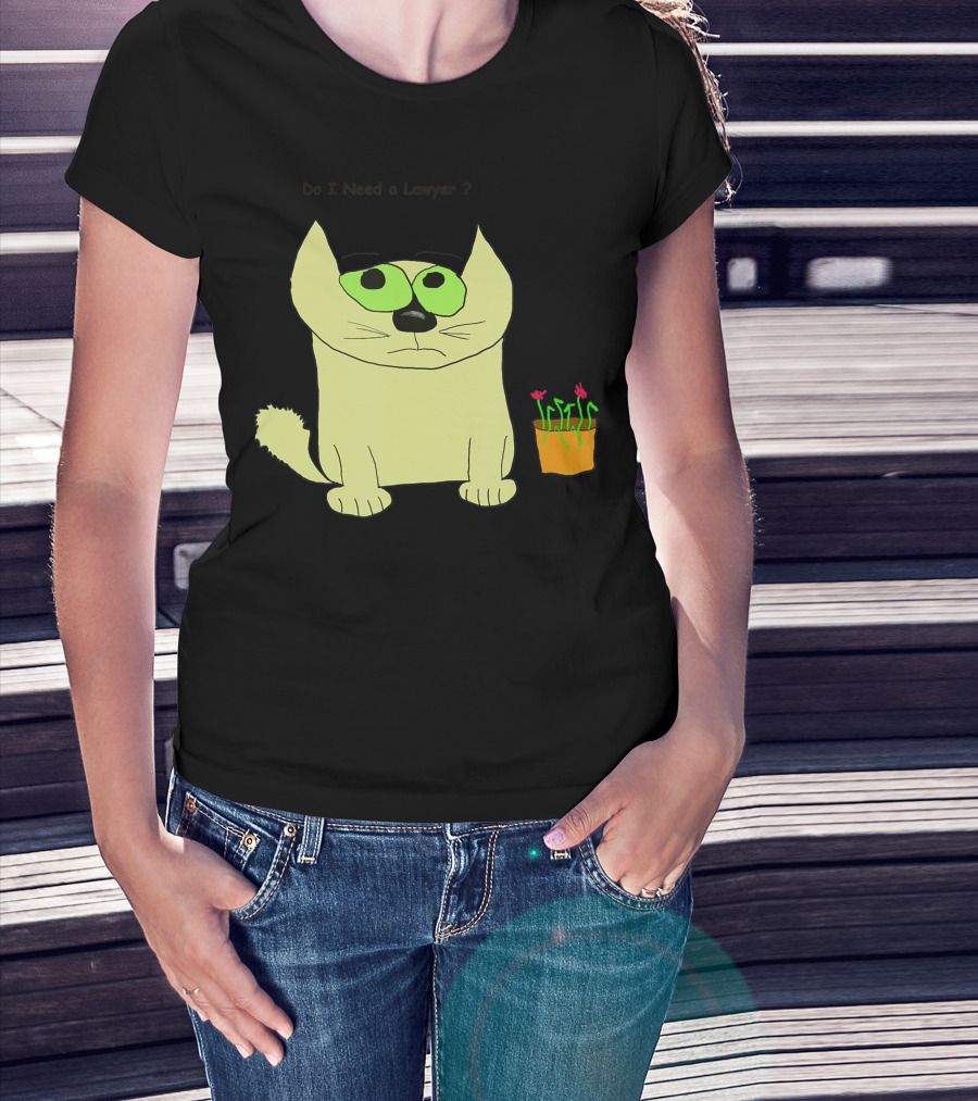 Do I Need A Lawyer Cat With Plant T-Shirt