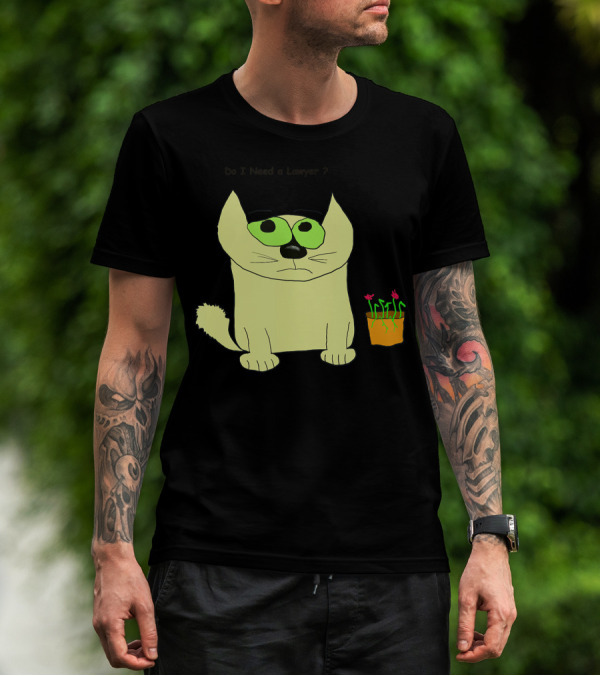 Do I Need A Lawyer Cat With Plant T-Shirt
