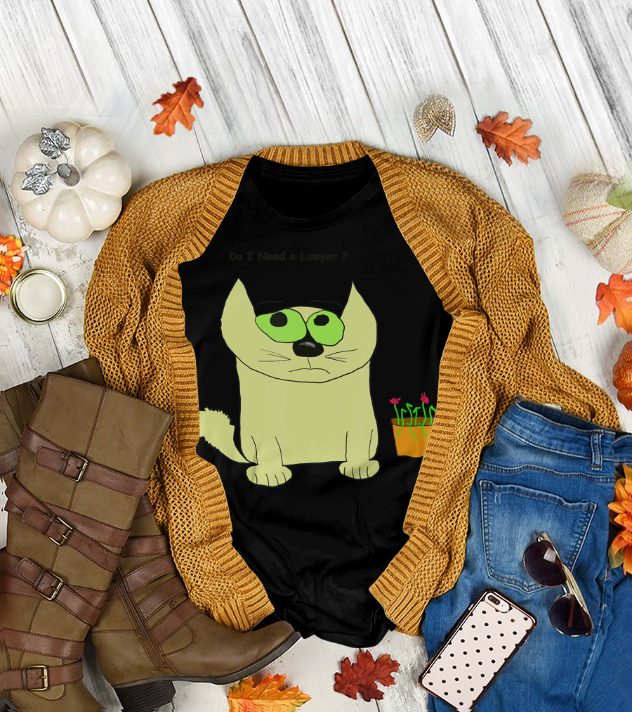 Do I Need a Lawyer Cat with Plant T-Shirt