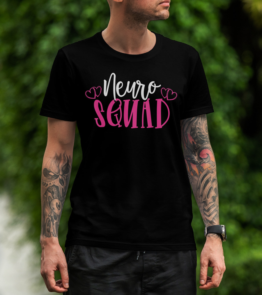 Neuro Squad Medical Neuroscience Neurology Nurse Neuro Tech Hearts T-Shirt