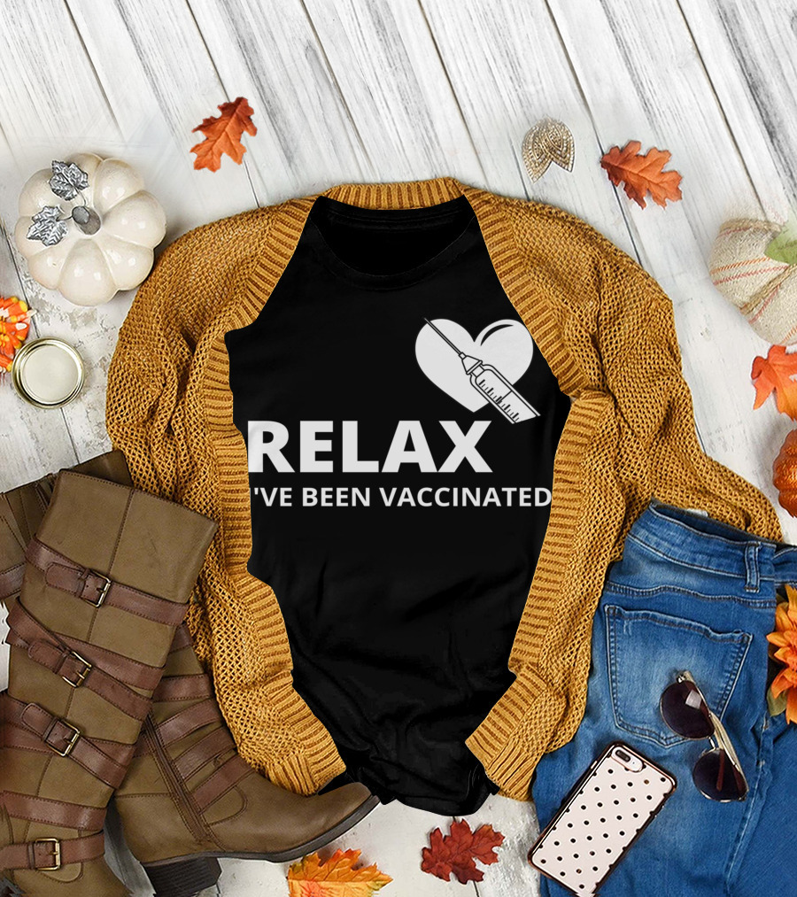 Relax I've Been Vaccinated Heart and Syringe T-Shirt