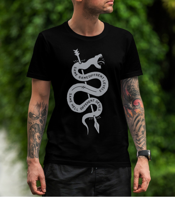 Same Game Different Levels Same Hell Different Devils Snake Arrow T-Shirt