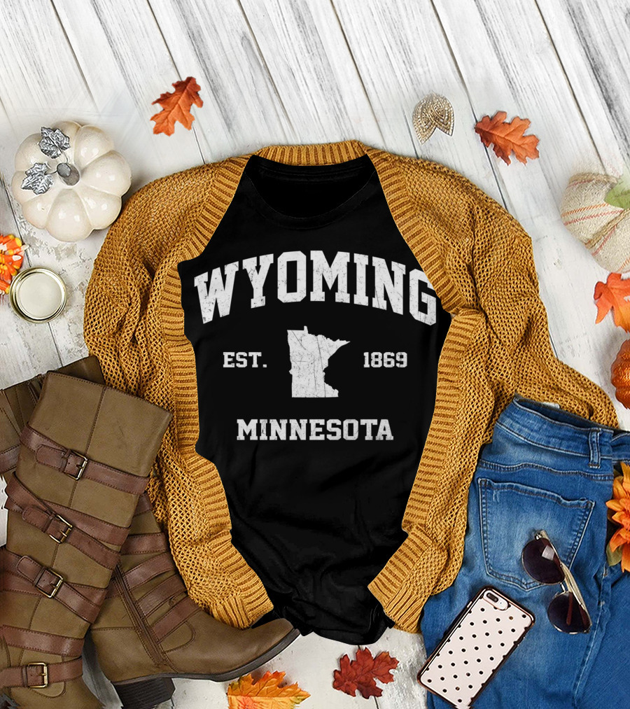 Wyoming Minnesota EST. 1869 Vintage State Athletic T-Shirt