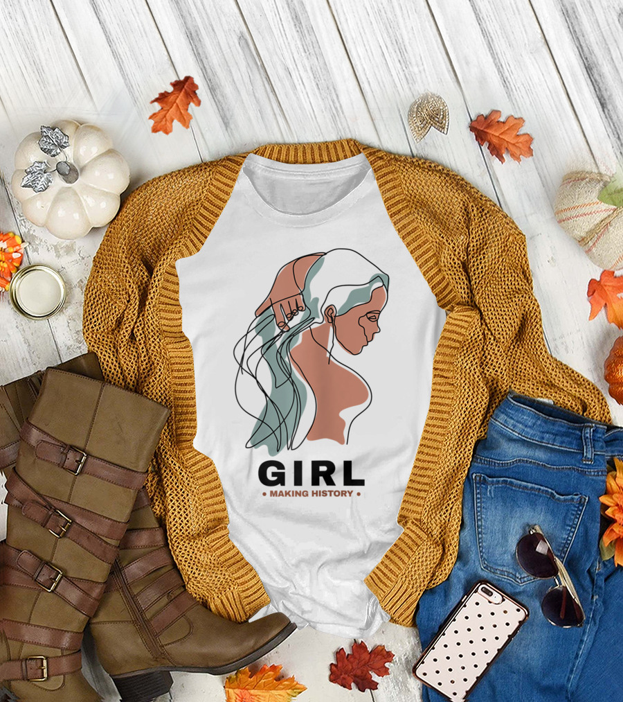 GIRL Making History Line Abstract Profile T-Shirt