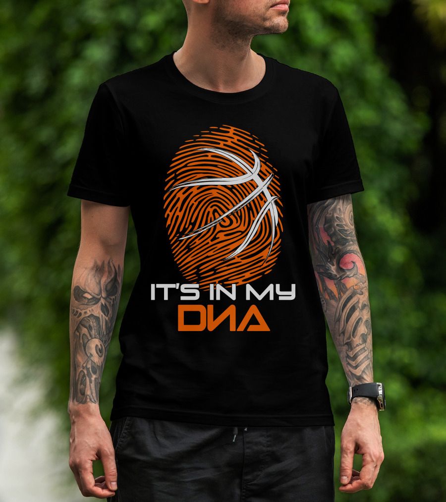 Basketball It's In My DNA Fingerprint Basketball Lines T-Shirt
