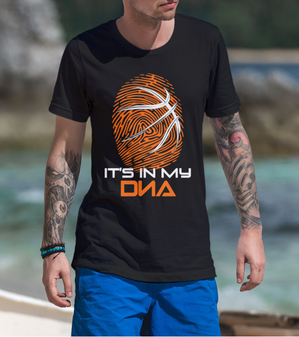Basketball It's In My DNA Fingerprint Basketball Lines T-Shirt