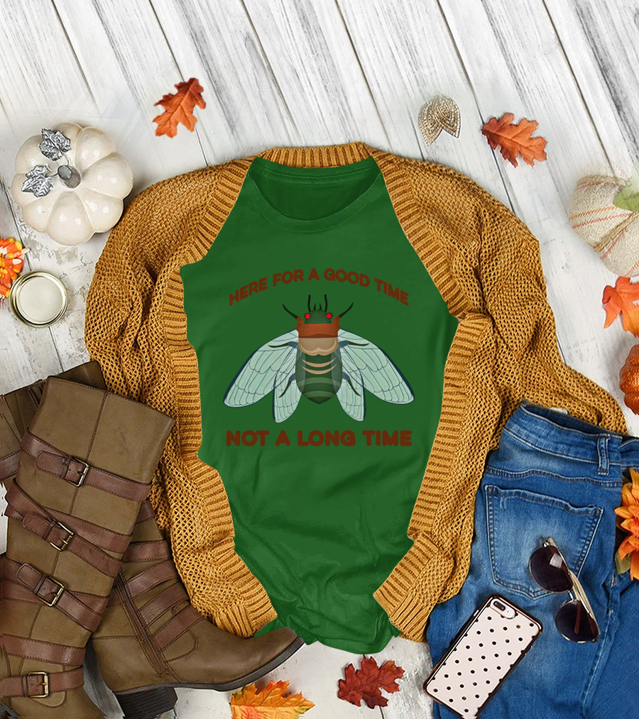 Here For A Good Time Not A Long Time Cicada T-Shirt