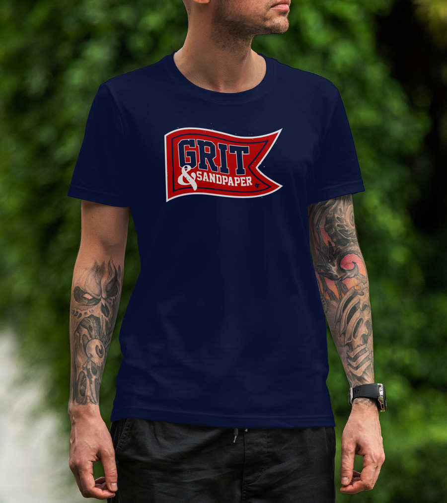 Grit And Sandpaper Red Flag Banner T-Shirt
