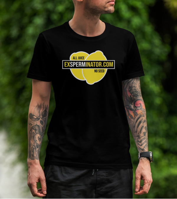 Exsperminator All Juice No Seed Lemon Logo Exsperminator.com T-Shirt