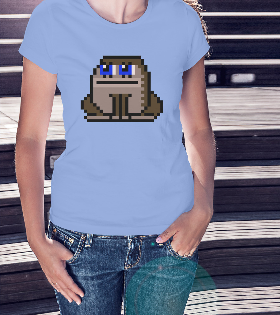 Sergito CrypToadz Pixel Art Frog With Blue Eyes T-Shirt