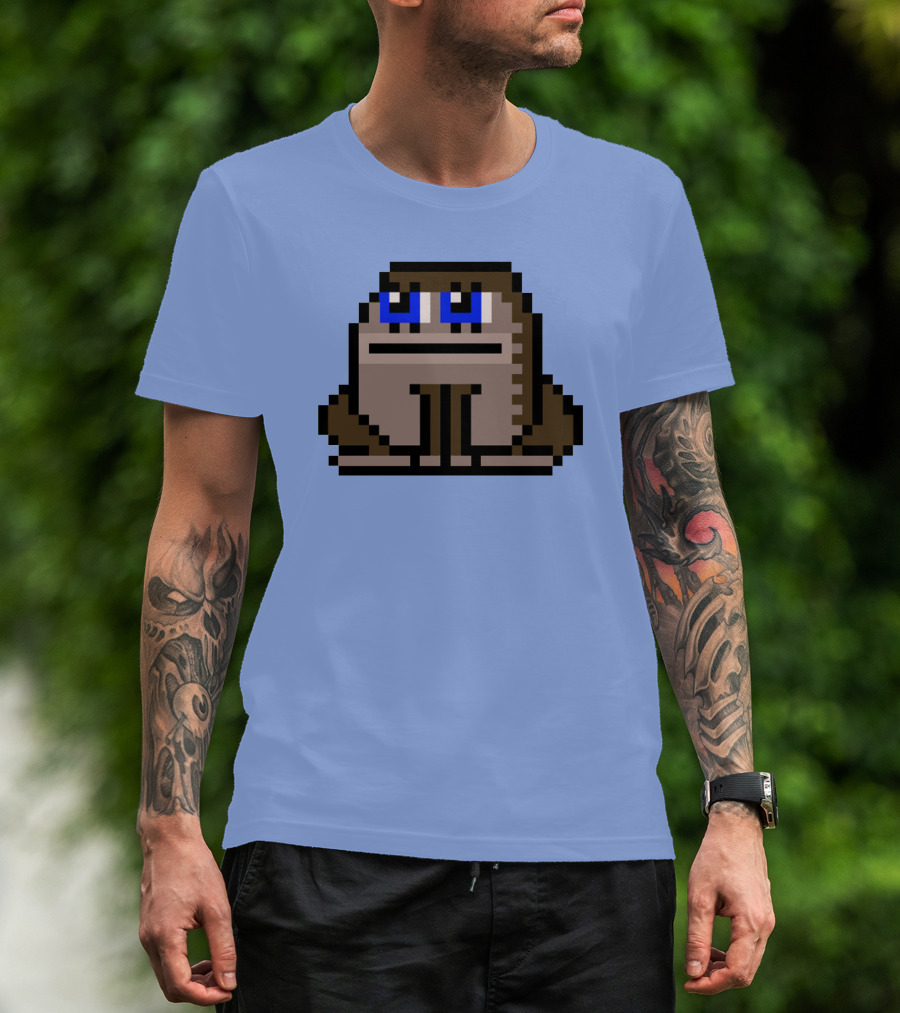 Sergito CrypToadz Pixel Art Frog With Blue Eyes T-Shirt