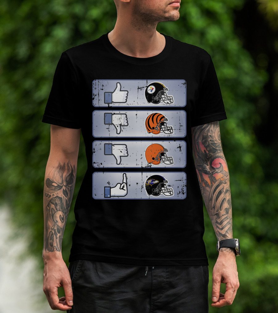 Icon Like Dislike Bengals Browns Steelers Ravens T-Shirt