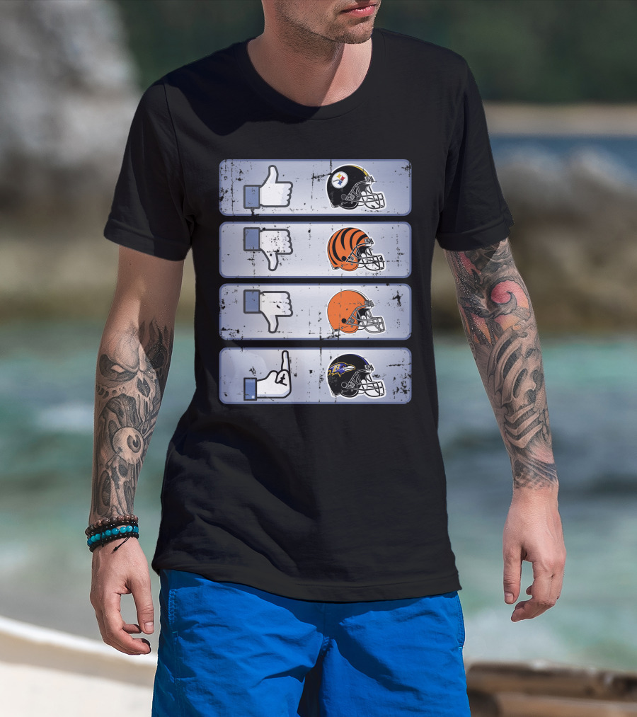 Icon Like Dislike Bengals Browns Steelers Ravens T-Shirt