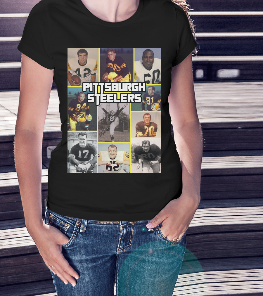 Pittsburgh Steelers Legends Team Vintage Collage T-Shirt