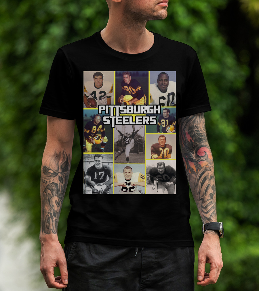 Pittsburgh Steelers Legends Team Vintage Collage T-Shirt