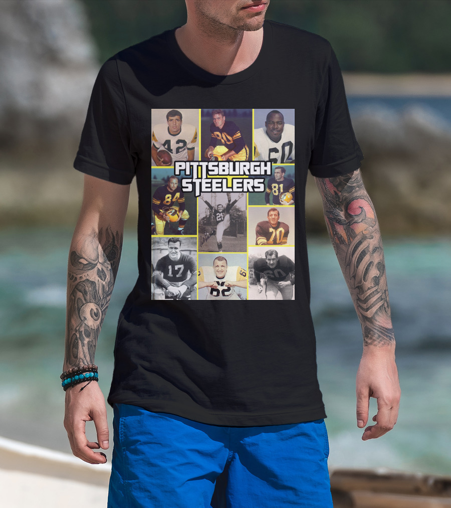 Pittsburgh Steelers Legends Team Vintage Collage T-Shirt