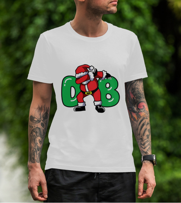 Santa Dab With Green DB Letters T-Shirt
