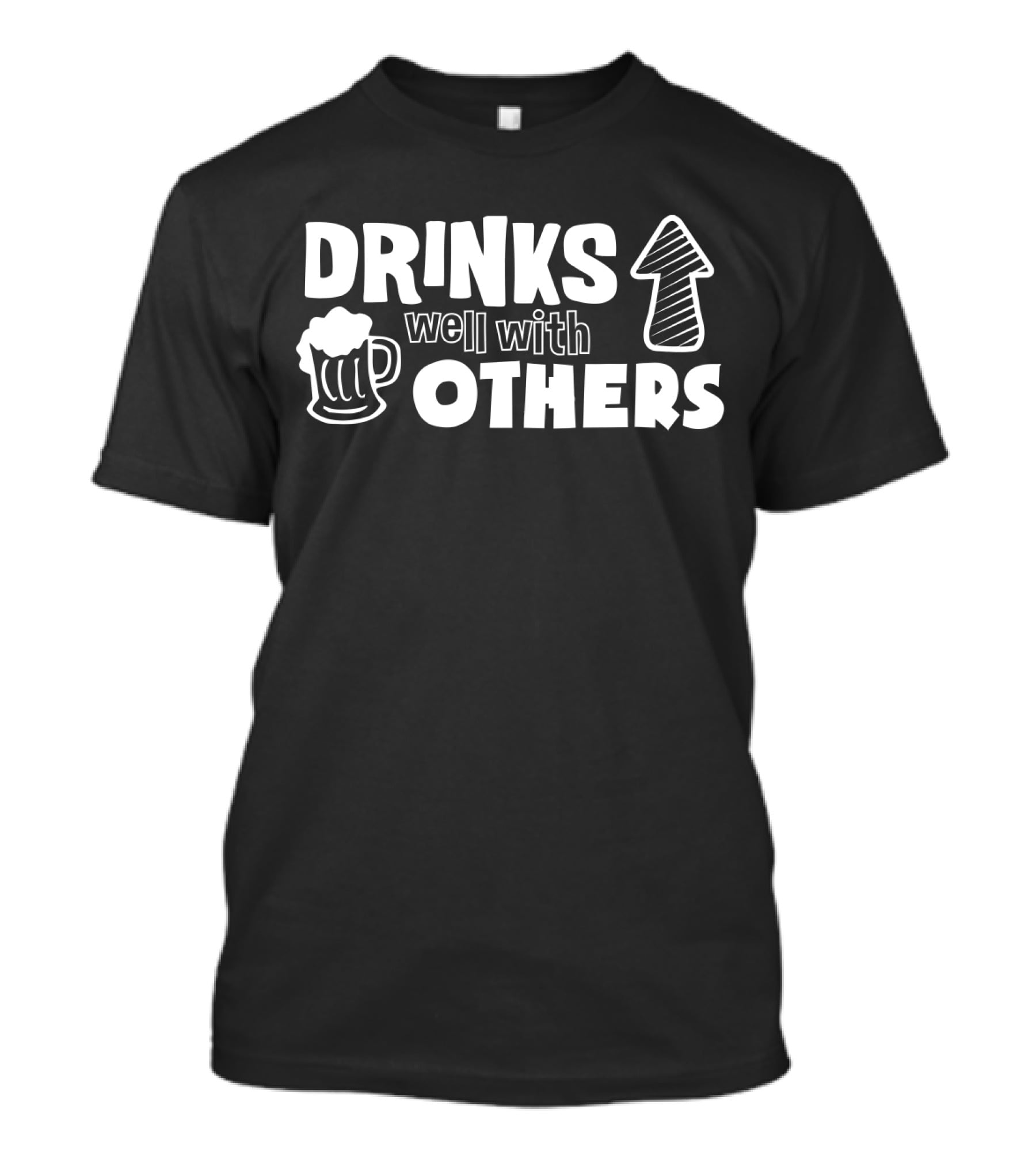 Drinks Well With Others Beer Mug Arrow T-Shirt