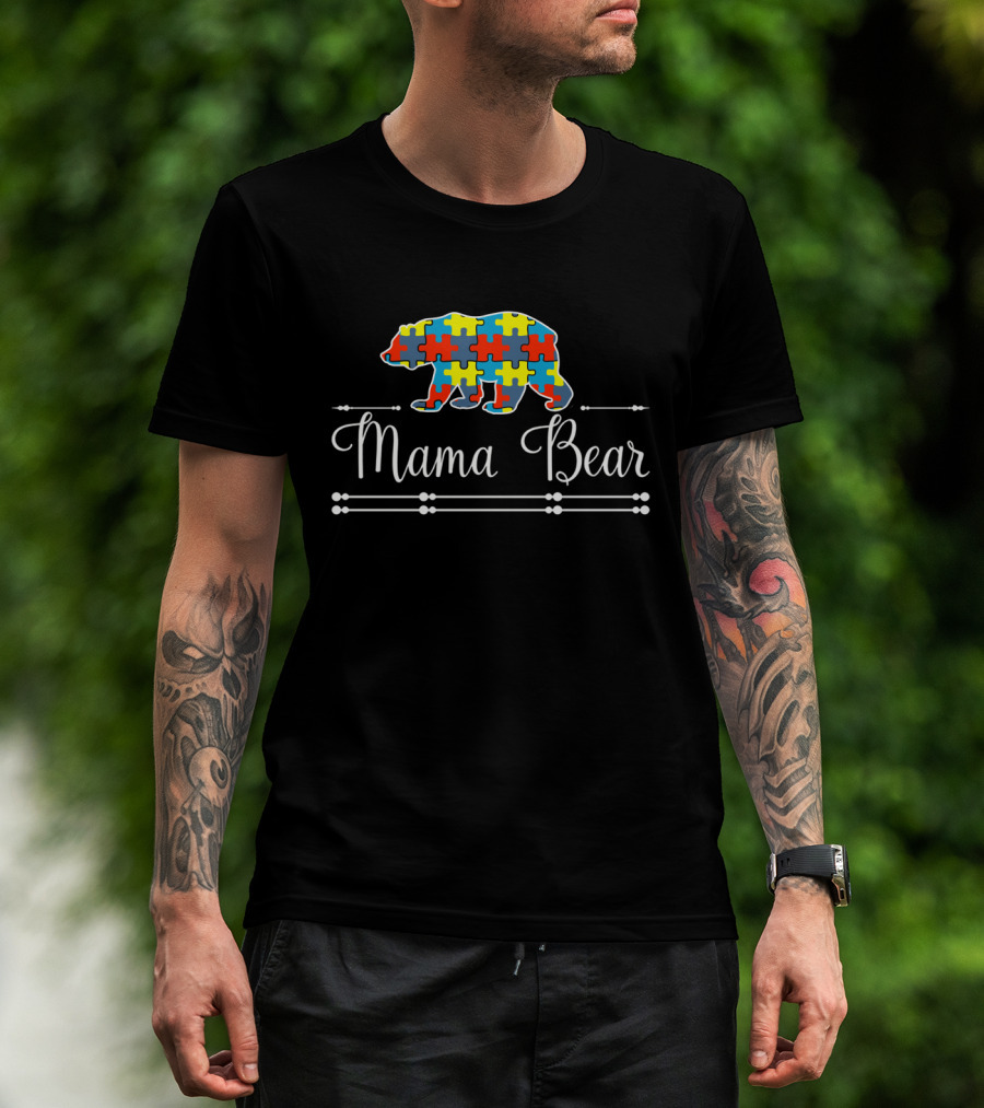 Mama Bear Autism Puzzle T-Shirt
