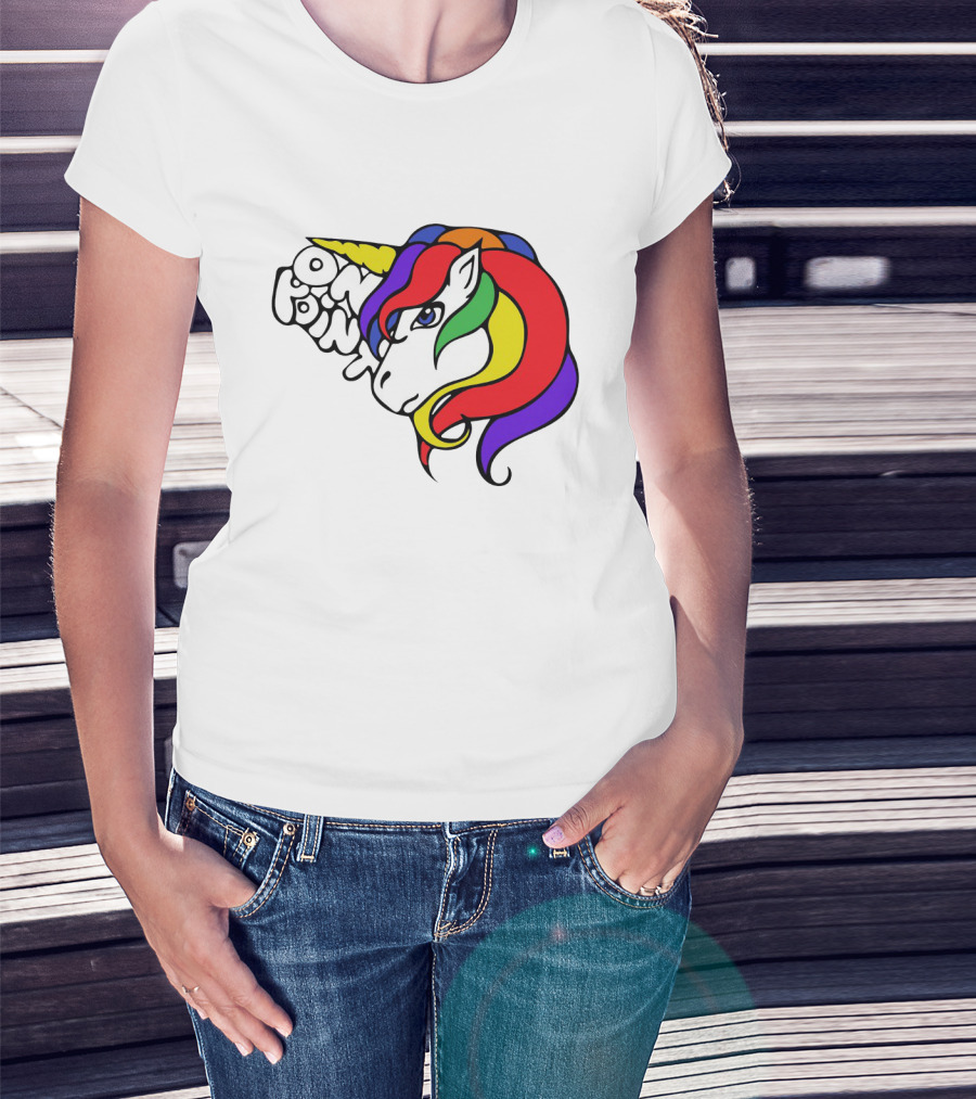 Rainbow Mane On Point Unicorn T-Shirt