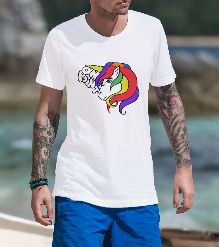 Rainbow Mane On Point Unicorn T-Shirt