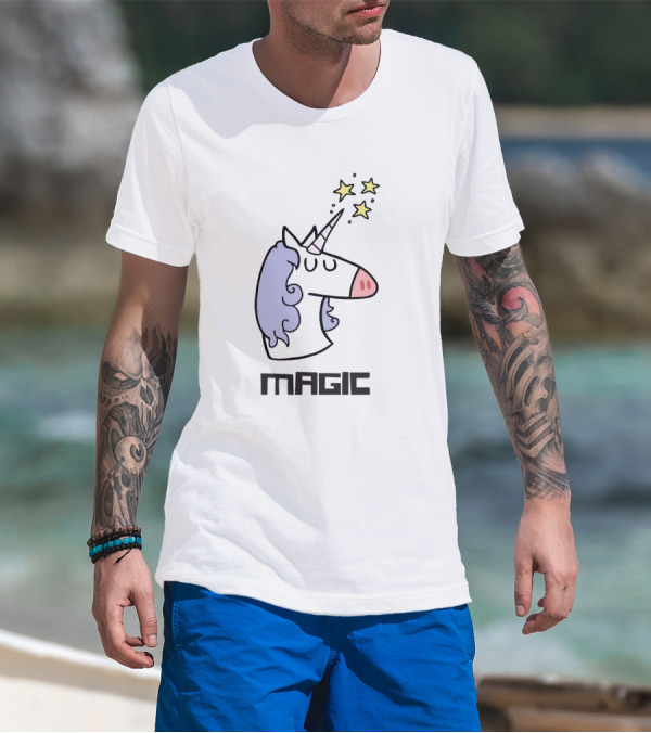 Magic Unicorn With Stars Floating Above Horn T-Shirt