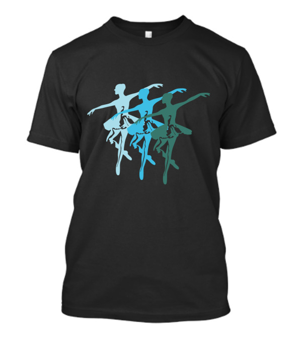 Ballet Dance Blue And Green Trio Ballerina T-Shirt