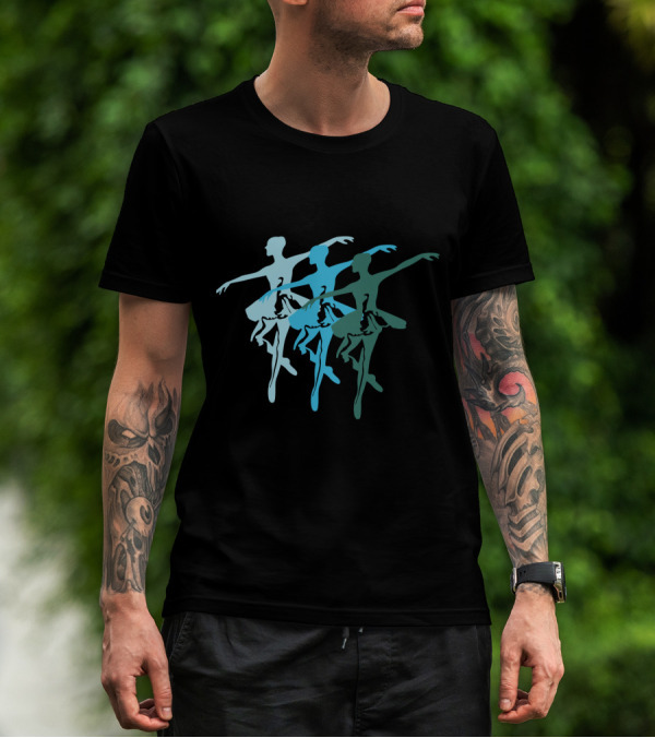 Ballet Dance Blue And Green Trio Ballerina T-Shirt
